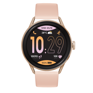 ICE Watch Smartwatch mit roségoldenem Gehäuse, rosa Armband und digitalem Display mit Fitness- und Gesundheitsanzeigen