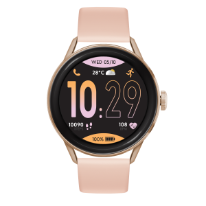 ICE Watch Smartwatch mit roségoldenem Gehäuse, rosa Armband und digitalem Display mit Fitness- und Gesundheitsanzeigen